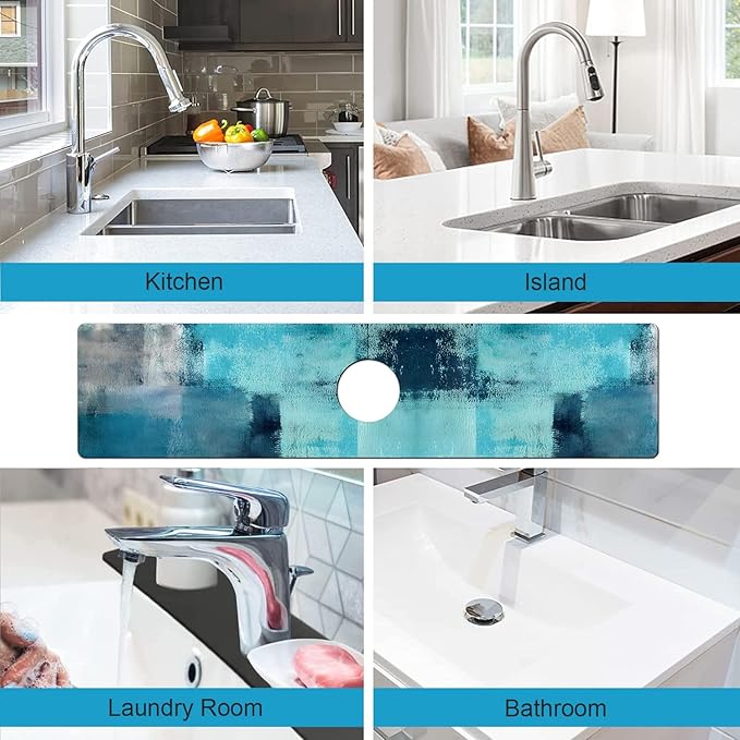 Kitchen Sink Splash Guard Faucet Mat Super Absorbent Fast Drying Mat Sink - Image 4