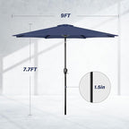 Simple Deluxe 9' Patio Umbrella Outdoor Table Market Yard Umbrella with Push Button Tilt/Crank - Image 2