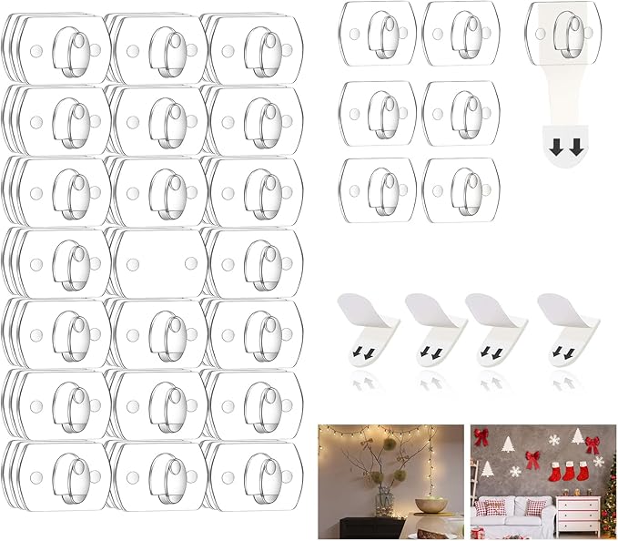 Ainiv 3-Packs Indoor Mini Light Clips, Damage Free Hanging Christmas String by Ainiv