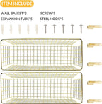 2 Sets Extra Large Hanging Wall Basket, WallmountedFruit Vegetable Toy Snack - Image 4