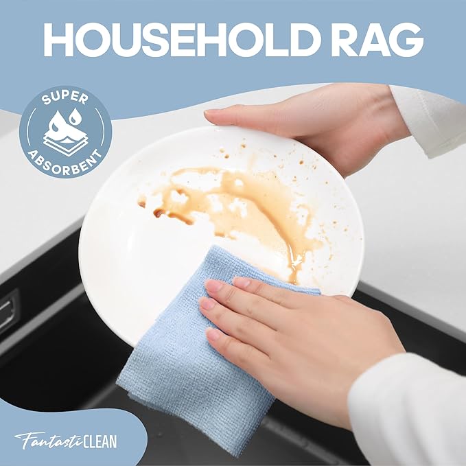 Fantasticlean Microfiber Cleaning Cloth Roll -60 Pack, Tear Away Paperless - Image 3