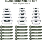 KOMUEE 30 Pieces Glass Food Storage Containers Set, Glass Meal Prep Containers - Image 2