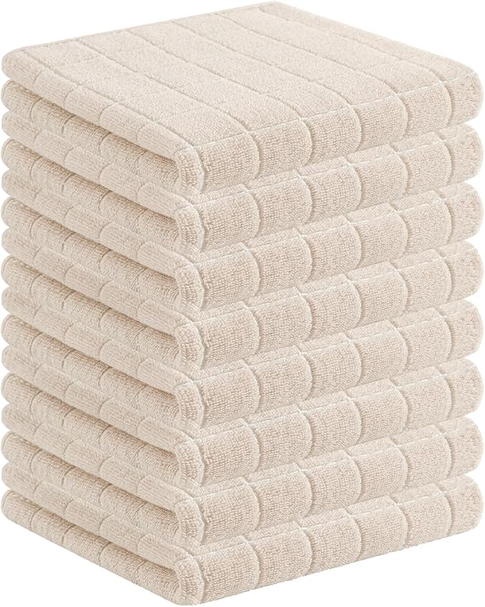 Homaxy 100% Cotton Terry Kitchen Towels, Checkered Designed, Soft and Super by Homaxy