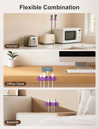 6 Pack Magnetic Cable Clips, Laitver Cord Organizer Holder Strong Adhesive Desk - Image 5