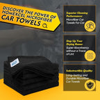 HOMEXCEL Black Microfiber Cleaning Cloth 6 Pack, 12.5 x 12.5 inch Microfiber - Image 2