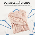 HOUSE DAY Premium Velvet Hangers 50 Pack Blue, Non-Slip Flocked Felt Hangers - Image 3