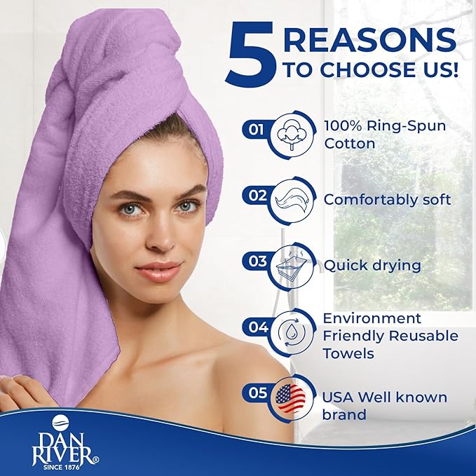 DAN RIVER 8 PC Luxury Bath Towels - Image 5