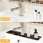 2 Pack Marble Texture Sink Splash Guard Faucet Mat Liquid Gold Marble Texture - Image 6