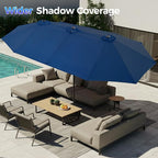 SUPERJARE 13FT Outdoor Umbrella for Patio, Double sided Pool Umbrellas with Fade Resistant Canopy, Large Table Umbrella for Deck, Market, Backyard - Navy Blue - Image 4