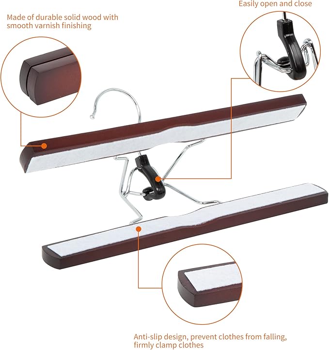 Amazon Basics Wooden Pants Hangers Closet Organizer - Image 5