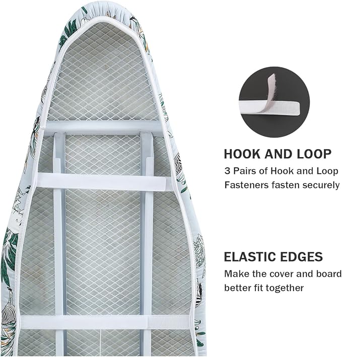 Ironing Board Cover and Pad Standard Size 15 x 54, 3 Pairs of Hook and Loop - Image 4