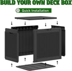 Outdoor Storage Box, Resin Deck Boxes Indoor and outdoor, Waterproof Storage Box Lockable Lid (Black,32 Gallon) - Image 4