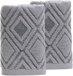 Pidada Hand Towels Set of 2 Diamond Pattern 100% Cotton Absorbent Soft by Pidada