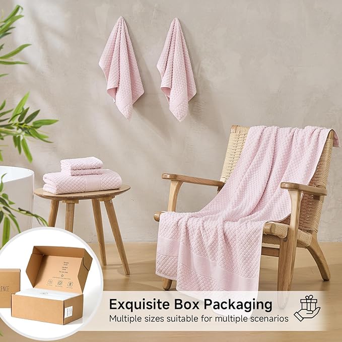 Simple&Opulence 6 Piece Luxury Towel Set, 100% Cotton Bathroom Towels - Image 6