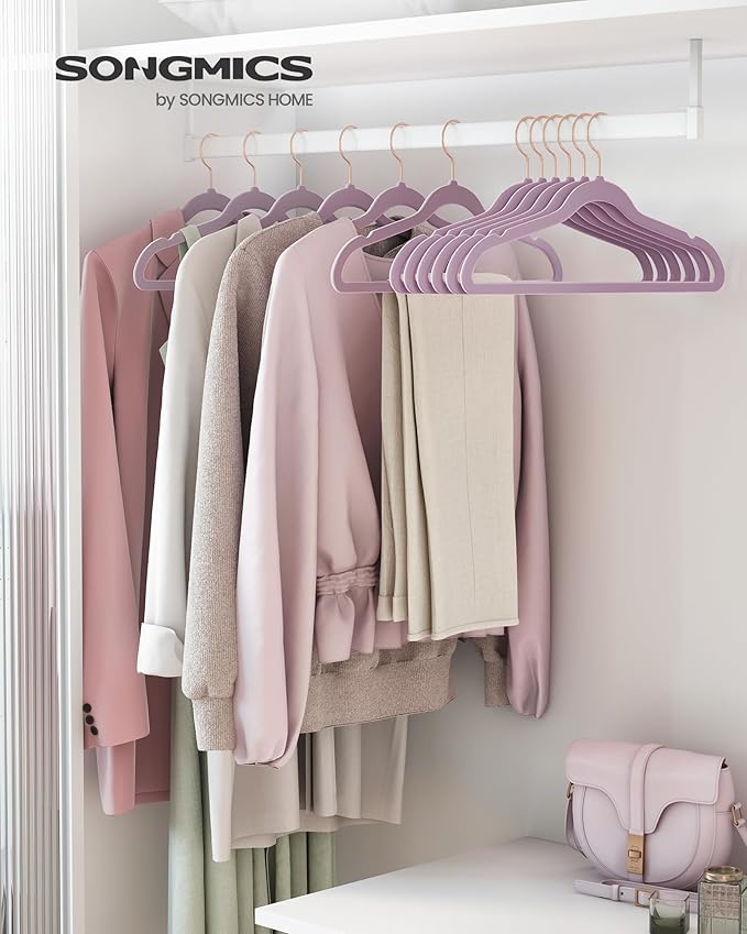 SONGMICS Slim Velvet Hangers, Non-Slip Clothes Hangers - Image 2