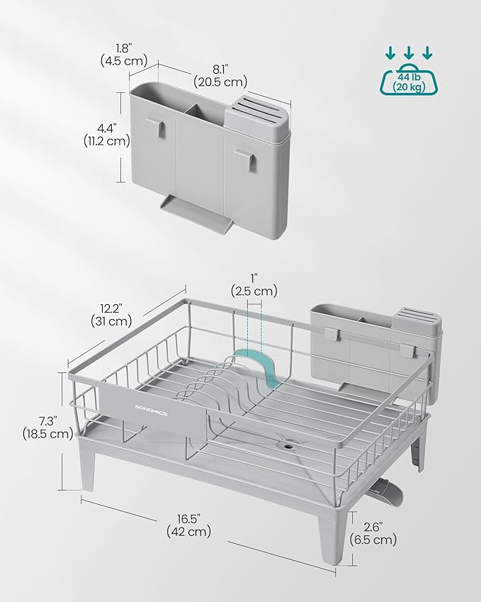 SONGMICS Dish Drying Rack, Kitchen Dish Rack, - Image 6
