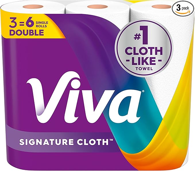 Viva Signature Cloth Paper Towels, Choose-A-Sheet Size, 3 Double Rolls by Viva%C2%AE