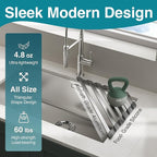 Corner Sink Drying Rack, Heat Resistant Roll Up Mat - Image 3