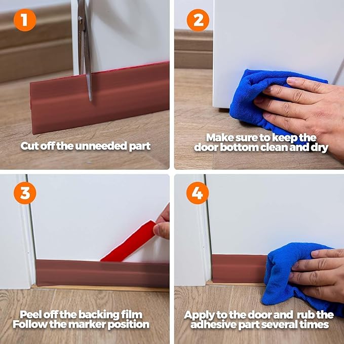 Holikme 2 Door Draft Stopper Sheets, Rolls & Strips Under Door Draft Blocker - Image 7