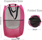 Larpur Pop Up Laundry Baskets, 2 Pack Mesh Laundry Hampers Collapsible Clothes - Image 2