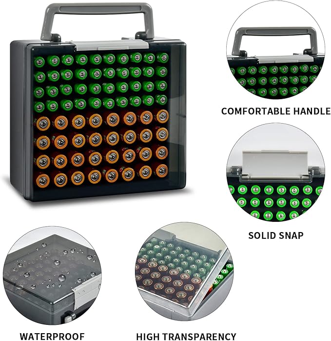 FULLCASE Battery Storage Organizer Holder Holds 72 AA AAA Batteries, Box Cases - Image 5