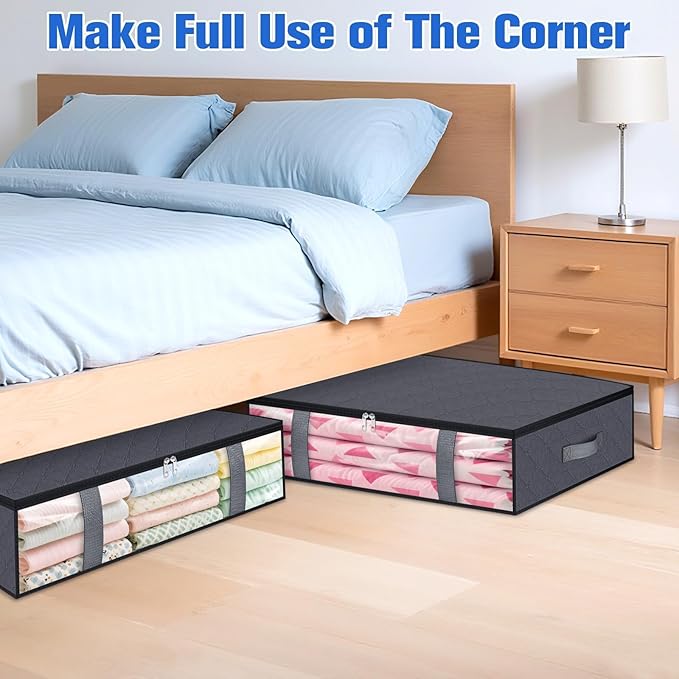 Under Bed Storage Containers, 6 Pack Blanket Storage Bags, Collapsible Storage - Image 7