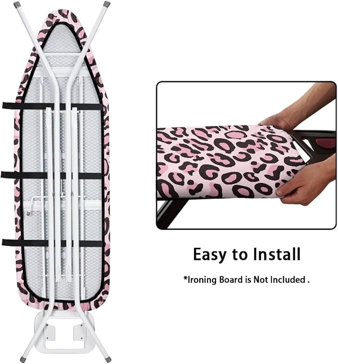 Pink Leopard Print Design Tabletop Ironing Board Cover and Pad Standard Ironing - Image 4