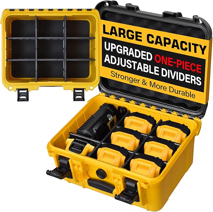 Case for Dewalt Battery, Hard Storage Organizer Box for 12V/20V/60V Battery and by Unknown