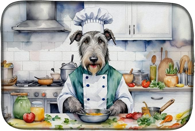 Caroline's Treasures DAC6268DDM Irish Wolfhound The Chef Dish Drying Mat by CarolinesTreasures