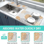 Dish Drying Mat for Kitchen Counter Matt, Super Absorbent Non-slip Rubber Backed - Image 3