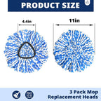 Spin Mop Replacement Head, 3 Pack Mop Replacement Head, Easy Cleaning, - Image 3
