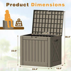 Flamaker Resin Deck Box 40 Gallon Waterproof Outdoor Indoor Storage Box Imitation Wood Resin for Patio Furniture Garden Tools and Pool (Brown) - Image 7