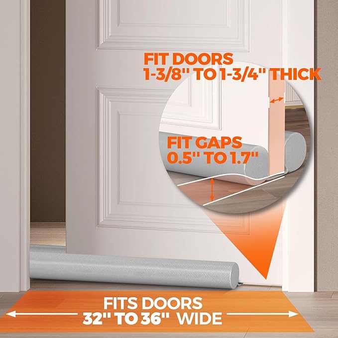 Holikme Door Draft Stopper Door Sweep Weather Stripping Noise Blocker Window - Image 5