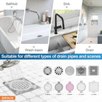 INVIHUG, 50 Pack, Disposable Shower Drain Hair Catcher Mesh Stickers, - Image 5