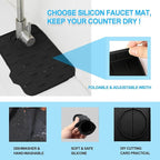 2 Pieces Black Faucet Guard & Draining Mat 8.3" Mini Splash Guard Faucet Handle - Image 3
