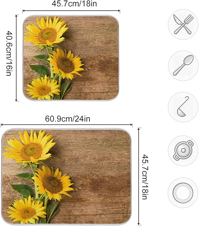 Absorbent Dish Drying Mat for Kitchen Counter - Image 3