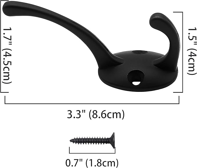 IBosins 32 Pack Black Coat Hooks Wall Mounted - Image 3