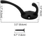 IBosins 12 Pack Black Coat Hooks Wall Mounted - Image 3