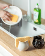 Sponge Holder for Kitchen Sink Counter, Ceramic Dish Sponge Caddy White Sink - Image 7