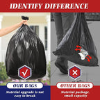 Teivio Large Black Trash Bags 64-65 Gallon 32 Counts Industrial Sturdy Garbage - Image 6