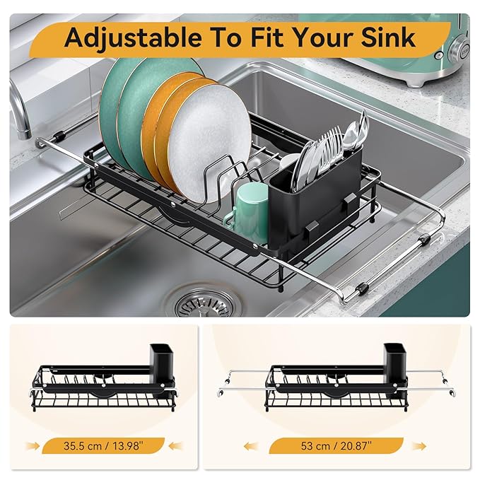 Over the Sink Dish Drying Rack, In Sink Dish Drying Racks, Expandable Dish Rack - Image 3