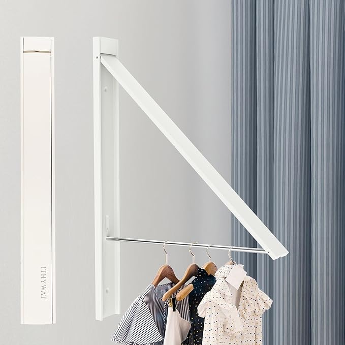 Retractable Clothes Drying Rack，Space Saver Wall Mounted Folding Hanger - Image 2