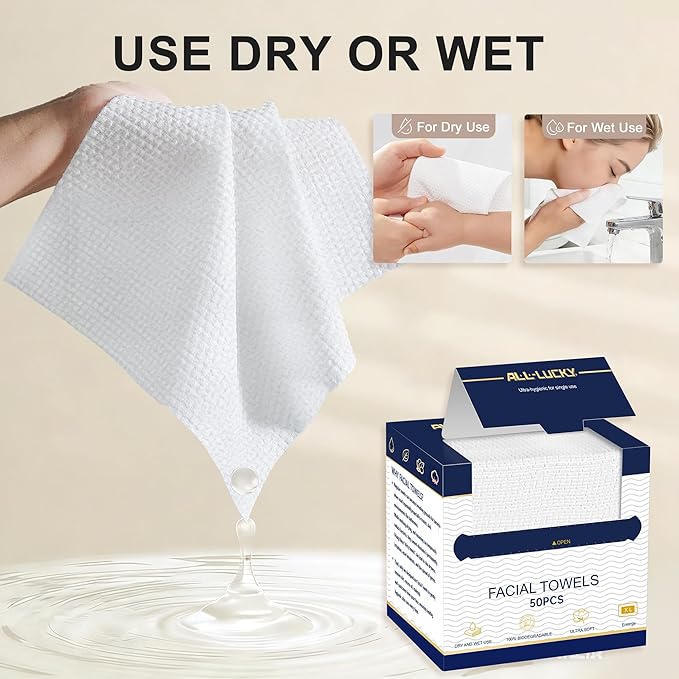 Face Towels, XL Facial Dry Towels 10x12 Inch, Biodegradable Disposable Face - Image 6