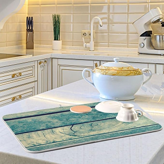 Super Absorbent Dish Drying Mat, Microfiber Fast-Drying Dish Mat, Kitchen Dish - Image 6