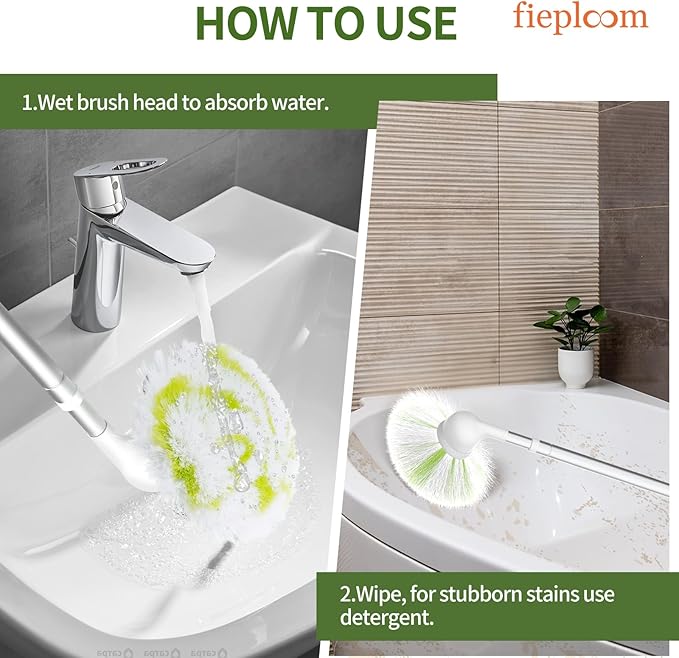 Tub Tile Scrubber Brush with 28" Extendable Pole, Bathroom Brush with Long - Image 7