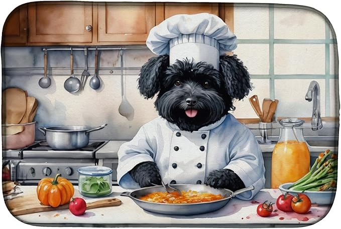 Caroline's Treasures DAC6312DDM Puli The Chef Dish Drying Mat Absorbent Dish by CarolinesTreasures