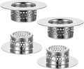 4 Pcs Bathroom Sink, Bathtub Drain Cover Drain Strainer Hair Catcher Stainless by Gjinxi