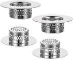 4 Pcs Bathroom Sink, Bathtub Drain Cover Drain Strainer Hair Catcher Stainless by Gjinxi