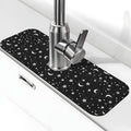 Black And White Moon Star Kitchen Sink Splash Guard Faucet Mat Super Absorbent by Unknown