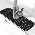 Black And White Moon Star Kitchen Sink Splash Guard Faucet Mat Super Absorbent by Unknown